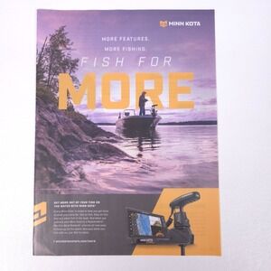 Minn Kota Fish For More Print Ad Outdoor Fishing Motor Boat Gear Collector Decor